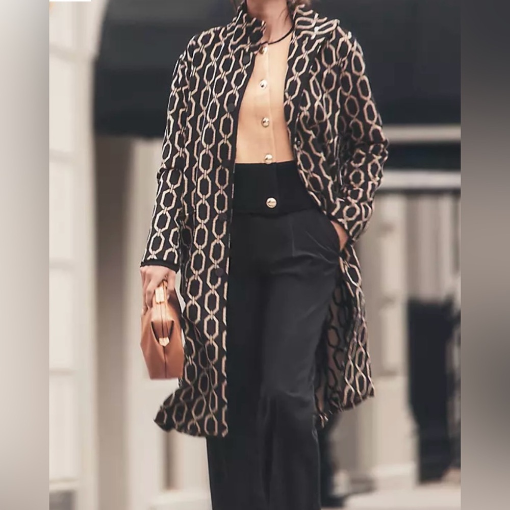 Ann Taylor Link Wool Blend Stand Collar Overcoat Size XXL - Picture 2 of 13